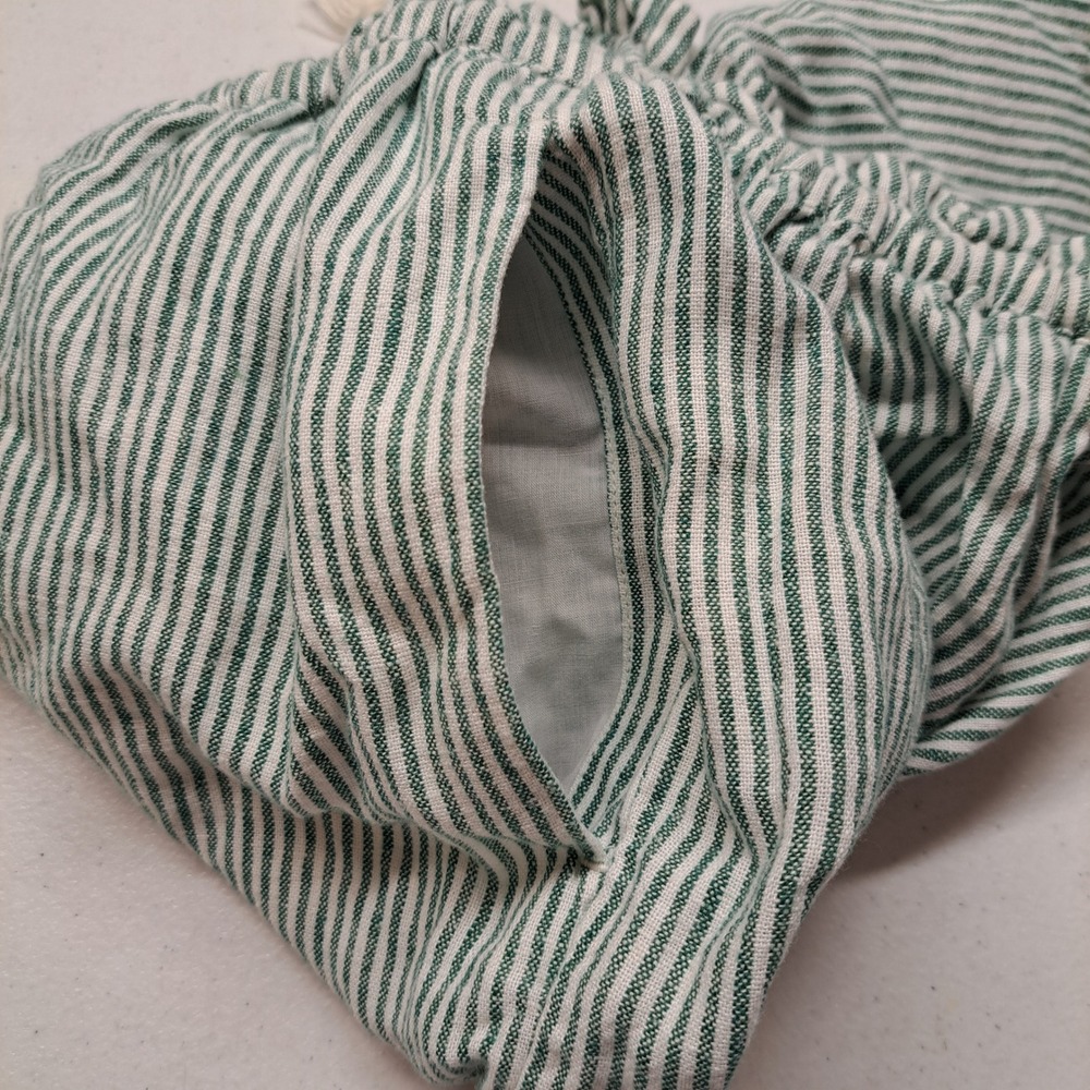 Universal Thread Womens Shorts Medium Green White Striped Linen Blend 2002-176